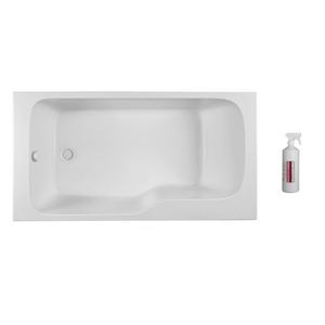 Baignoire bain douche JACOB DELAFON Malice antidérapante + nettoyant | 170 x 90 version gauche