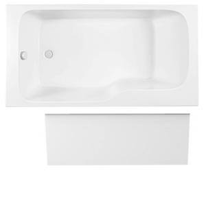 Baignoire bain douche JACOB DELAFON Malice antidérapante + tablier niche | 170 x 90 version gauche