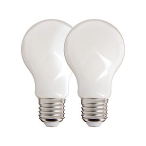Lot de 2 ampoules Filament LED A60 Opaque, culot E27, 806 Lumens, equivalence 60 W, 4000 Kelvins, Blanc Neutre