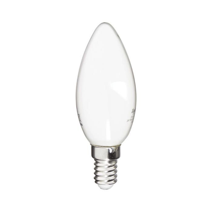 Xanlite - Ampoule Filament LED Flamme Opaque, culot E14, 250 Lumens, conso. 4 W (eq. 25 W), 4000K, Blanc neutre - RFV250FOCW