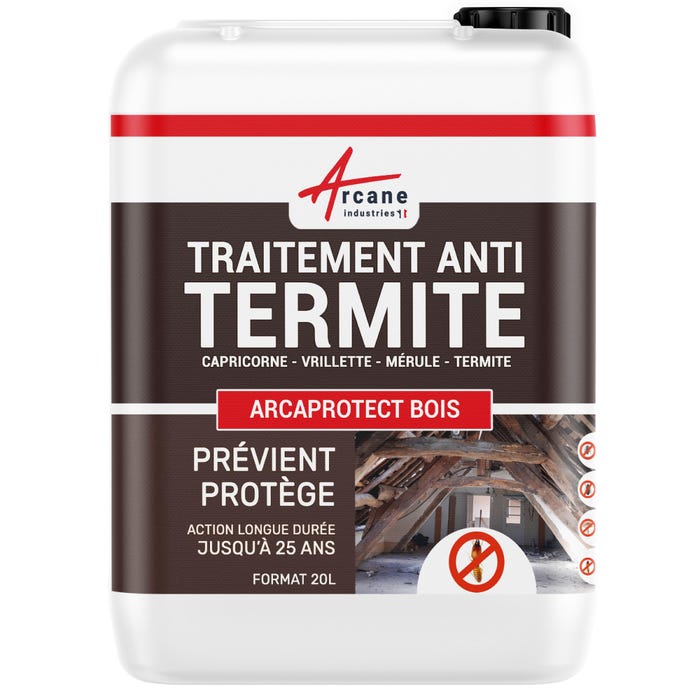Traitement Bois Anti Termite : Traitement Des Bois, Charpente, Ossature Intérieur/extérieur - 20 L