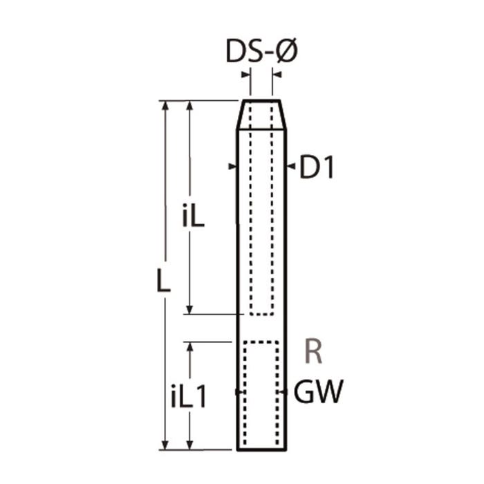 Embout à sertir pas à gauche inox A4 - 1 pc - 4 mm