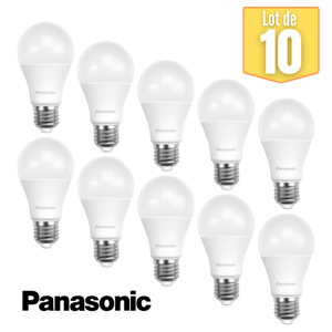 Lot de 10 ampoules LED Panasonic E27 A60 8.5W E27 4000K