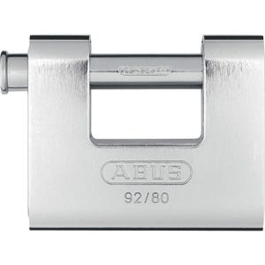 Cadenas blindé rectangulaire monobloc 80mm en acier 92-80 - ABUS - 92/80