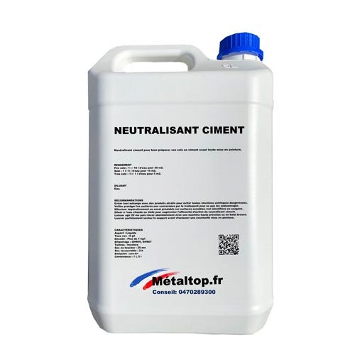Neutralisant Ciment - Metaltop - Incolore - RAL Incolore - Pot 1L