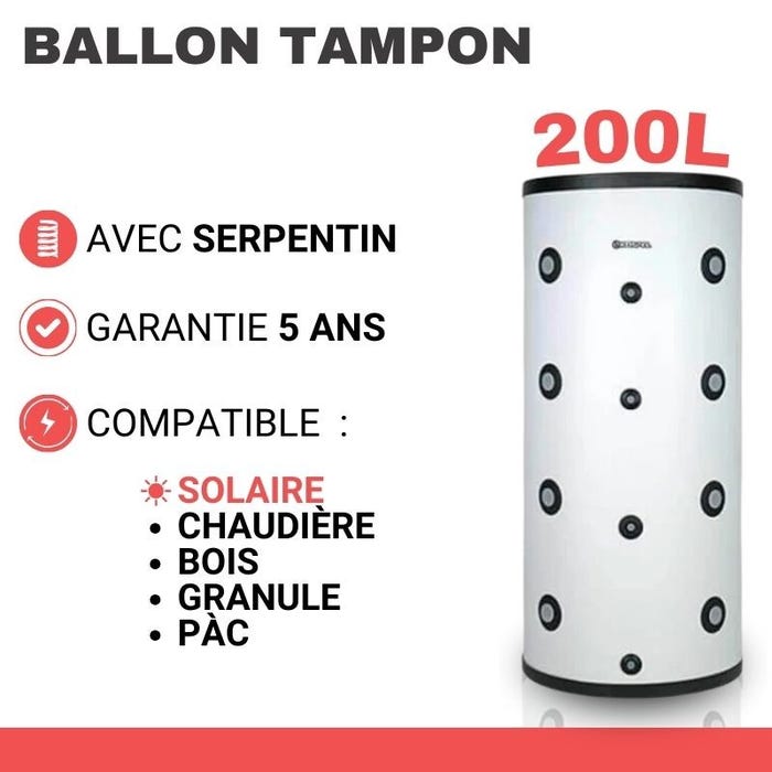 Ballon tampon Kospel 200 Litres avec échangeur