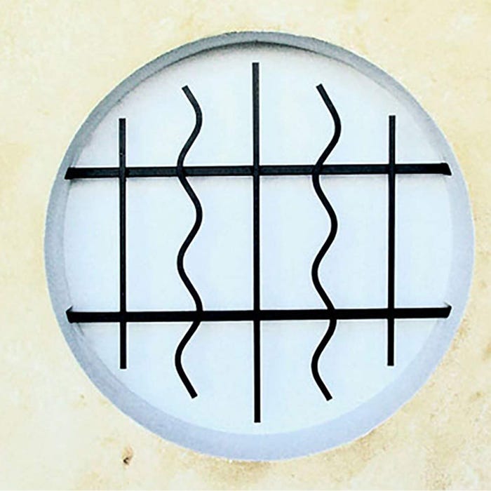 Grille de Defense Azur diametre 80 cm pour Fenetre ronde (côte tableau)