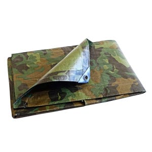 Bâche Camouflage 3,6x5 m - TECPLAST 150CM - Haute Qualité - Bâche militaire de protection imperméable