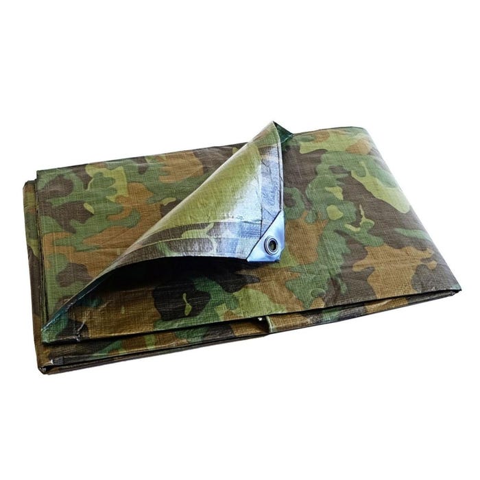 Bâche Camouflage 1,8x3 m - TECPLAST 150CM - Haute Qualité - Bâche militaire de protection imperméable