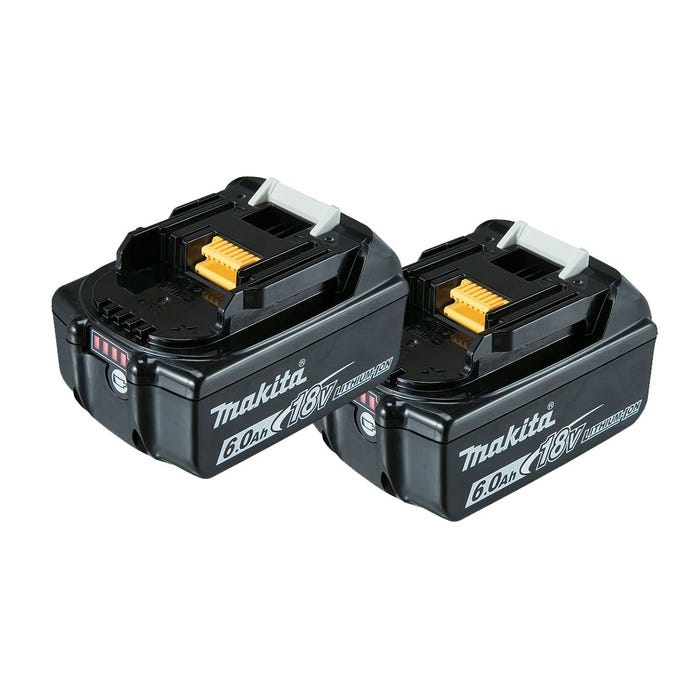 Pack de 2 batteries 18V BL1860B 6.0Ah - MAKITA