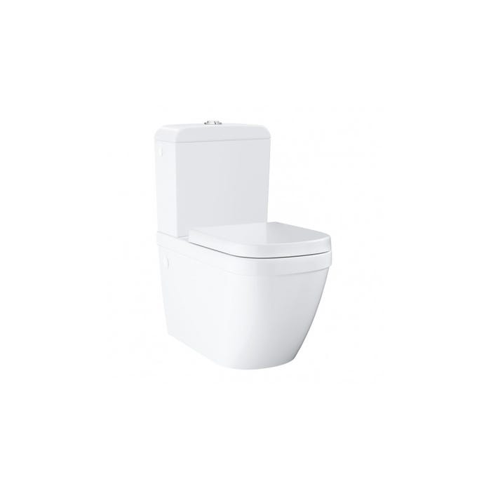 Grohe Ceramic Pack WC à poser Triple Vortex + Réservoir de chasse + Abattant déclipsable, Blanc alpin (39462Classic1)