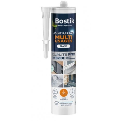 Mastic colle joint transparent multi usages hybride qualité pro 290ml BOSTIK