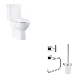 GROHE Pack WC à poser Bau Ceramic quickfix + Accessoires salle de bain Essentials Cube