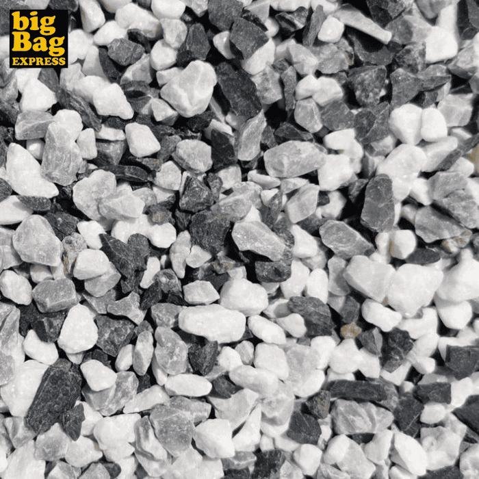 Big Bag de 0,75m³ (+/- 1T) Gravier Multicolore Sombre de Marbre (noir, blanc et gris) Ø 8/16 mm - Livraison PREMIUM