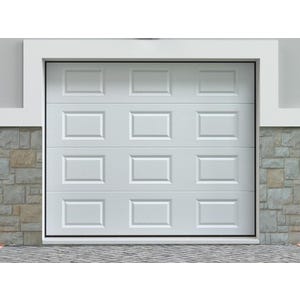 Porte de garage sectionnelle à cassette blanc avec moteur Somfy L254 x H218 cm - CAOPAS