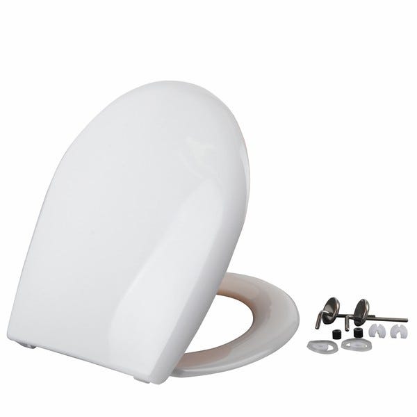 abattant wc - opio - charnière individuelle ajustable - thermoplastique - blanc - siamp 47105610