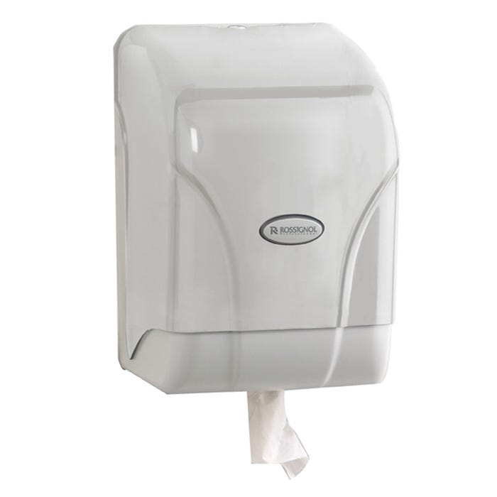 Distributeur essuie mains dévidage central - Profondeur : 260 mm - Largeur : 255 mm - Hauteur : 370 mm - Décor : Blanc