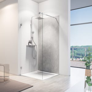 Schulte Pack de 2 panneaux muraux 100 x 210 cm, revêtement pour douche et salle de bains, DécoDesign SOFTTOUCH, Béton ciré