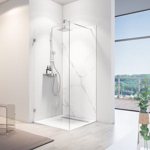 Schulte Pack de 2 panneaux muraux 100 x 210 cm, revêtement pour douche et salle de bains, DécoDesign SOFTTOUCH, Marbre de carrare blanc