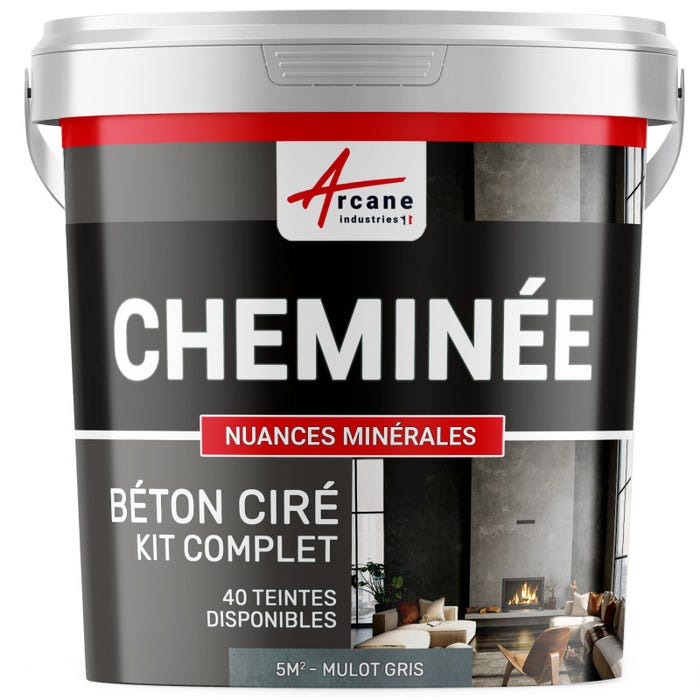 Béton Ciré Cheminée En Kit Complet Mulot Gris - 5 M² (en 2 Couches) - Arcane Industries