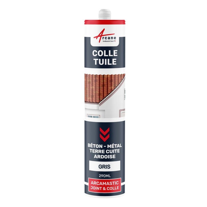 Mastic Colle Tuiles Polyuréthane Hybride: Arcamastic Joint Et Colle Gris - Ral 7004 - 290 Ml X 1 - Arcane Industries