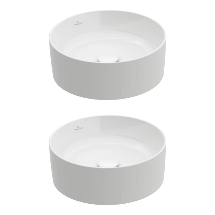 Lot de deux vasques à poser rondes VILLEROY ET BOCH Collaro Stone White CeramicPlus
