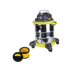 Pack RYOBI Aspirateur eau et poussière RVC-1220I-G - 1250W - 20L - Filtre de rechange - RAKVACF2030