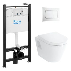 Roca Pack Bâti-support Roca Active + WC Vitra Integra + Abattant + Plaque blanche