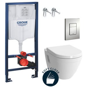 Grohe Pack WC Rapid SL + WC VITRA S50 + Abattant softclose + Plaque Chrome Mat (Grohe-S50-5)