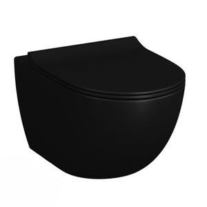 Vitra Sento WC sans bride SmoothFlush + Abattant avec frein de chute, Noir mat (7848-083-6147)