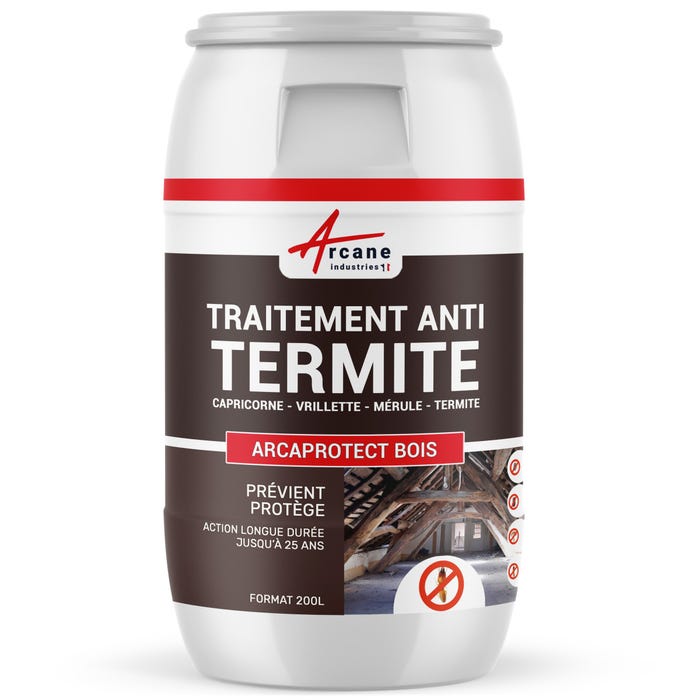 Traitement Bois Anti Termite : Traitement Des Bois, Charpente, Ossature Intérieur/extérieur - 200 L