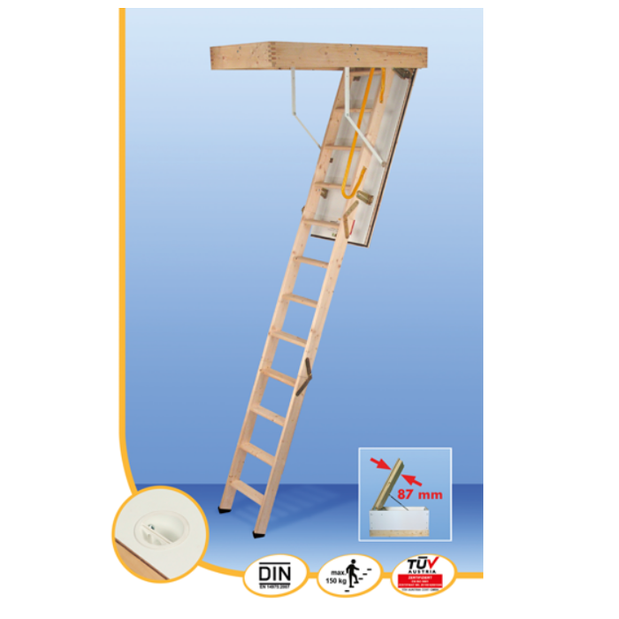 Escalier escamotable Complete - 110x60cm - 280cm hauteur
