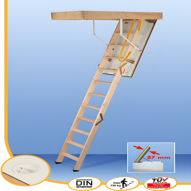 Escalier escamotable Complete - 120x70cm - 280cm hauteur