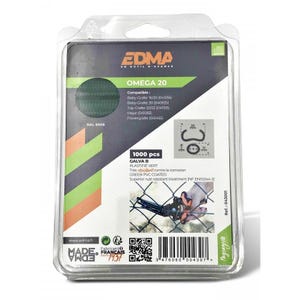 Agrafe à grillage OMEGA 20 verte boîte de 1000 - EDMA - 043001