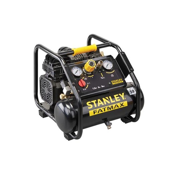 Stanley Fatmax® Compresseur professionnel, compresseur sans huile silencieux, compresseur à faible bruit 59 dB(A), horizontal, 1.5 ch, 8 bar, cuve 6 L