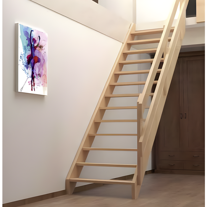 Escalier de meunier "RUSTIC70" - Bois de hêtre - Largeur 70cm - Hauteur 280cm - Gain de place
