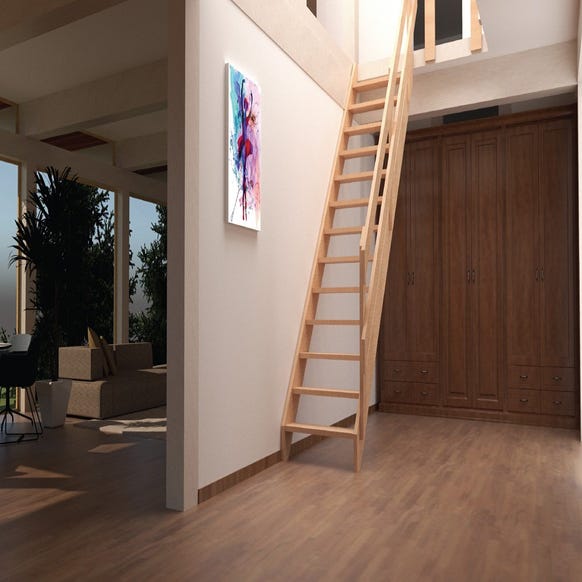 Escalier de meunier "RUSTIC70" - Bois de pin - Largeur 70cm - Hauteur 280cm - Gain de place