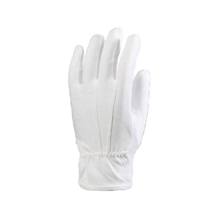 Lot de 12 gants coton coupe ville, mini picots blancs - Coverguard - Taille M-8