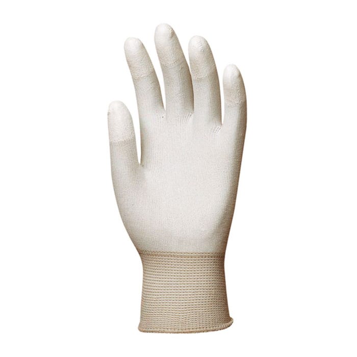 Gants polyester blanc, doigts enduits PU blanc - Coverguard - Taille M-8