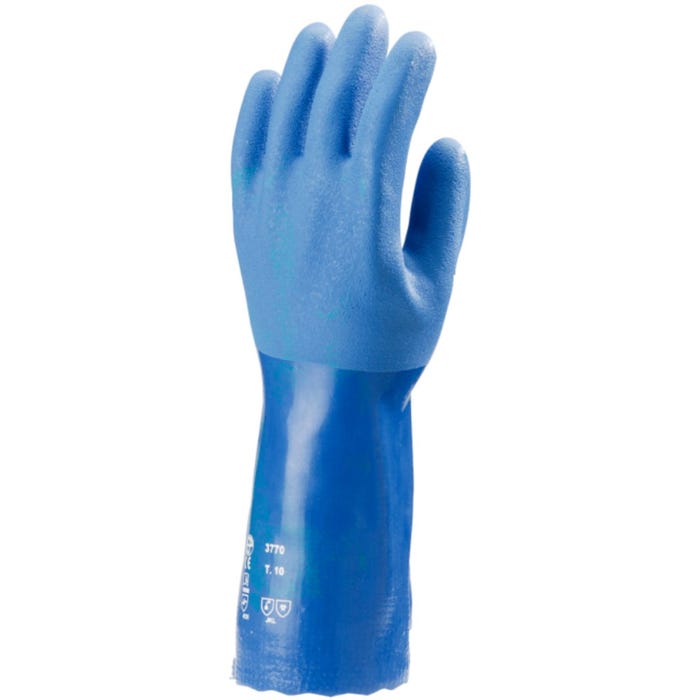 Lot de 10 paires de gants PVC bleu 35cm, Actifresh, chimique - COVERGUARD - Taille L-9