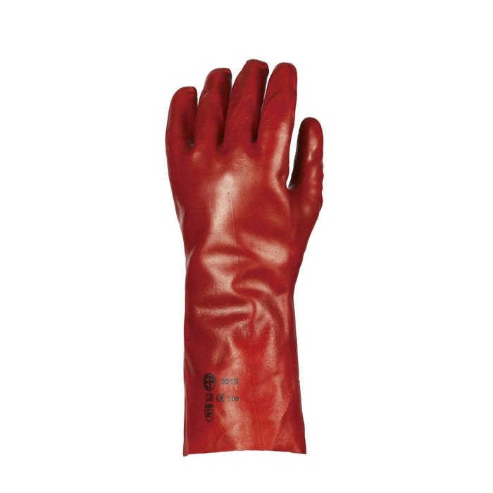 Gants PVC rouge enduit, standard, 35 cm - COVERGUARD - Taille XL-10