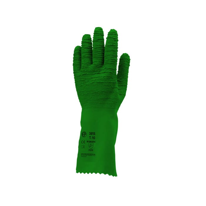 Gants latex crépé vert standard 32 cm - COVERGUARD - Taille XL-10