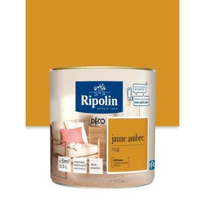 Ripolin Peinture Murale Toutes Pieces, Ripolin - Jaune Ambre Mat, 0,5l
