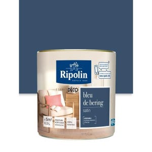 Ripolin Peinture Murale Toutes Pieces, Ripolin - Bleu Bering Satin, 0,5l
