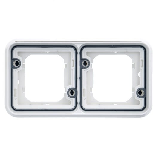 Hager Wna402b Support D'encastrement Double Horizontale Associable - Cubyko -blanc Ip55