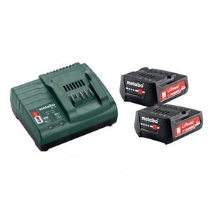 Pack énergie 12v metabo - pack 2 batteries 12 volts + chargeur 2 x 2,0 ah li-power, sc 30 - 685300000