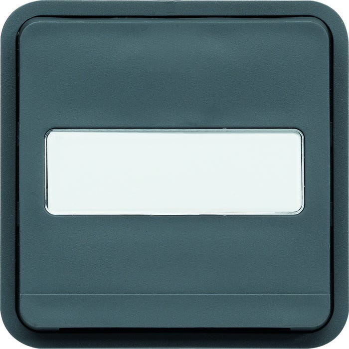 bouton poussoir lumineux porte étiquette no 10a hager cubyko composable gris