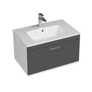 RUBITE Meuble salle de bain simple vasque 1 tiroir gris anthracite largeur 70 cm