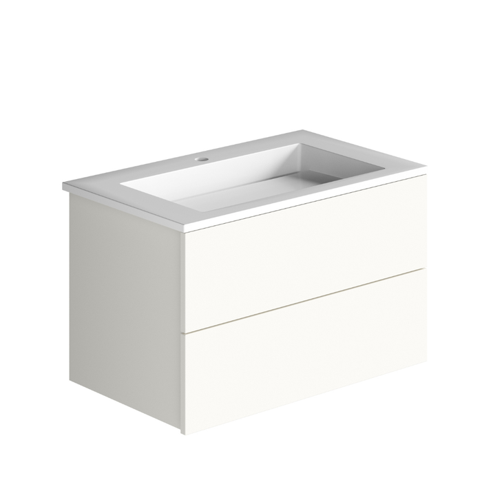 Meuble salle de bain simple vasque BURGBAD Cosmo 80 cm blanc mat