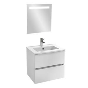 JACOB DELAFON - Meuble sous-plan Tolbiac blanc + plan vasque 61 x 46,50 cm Ola et miroir LED